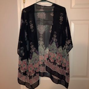 Navy Blue and Pink Kimono